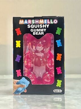 Marshmello Squishy Gummy Bear Toy - Pink